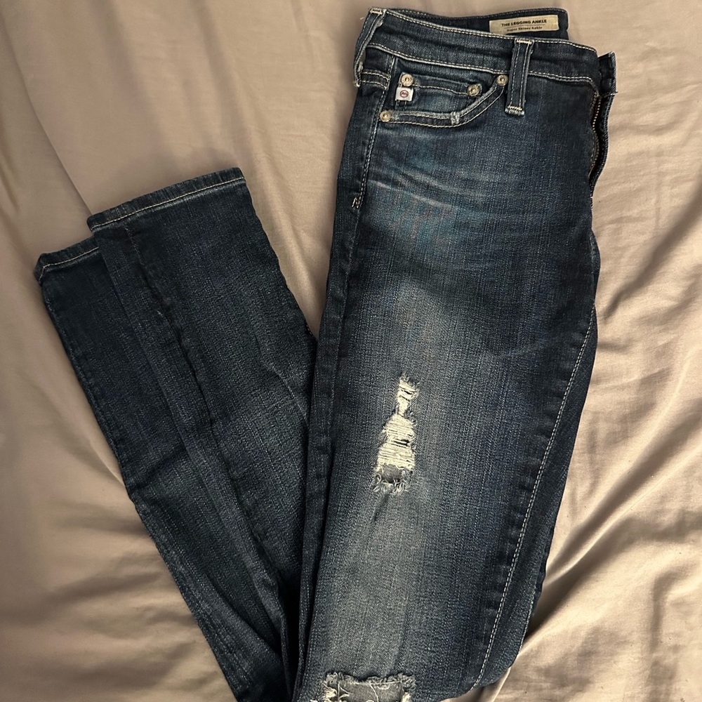 AG the legging ankle skinny jeans with distressing women’s 25r
